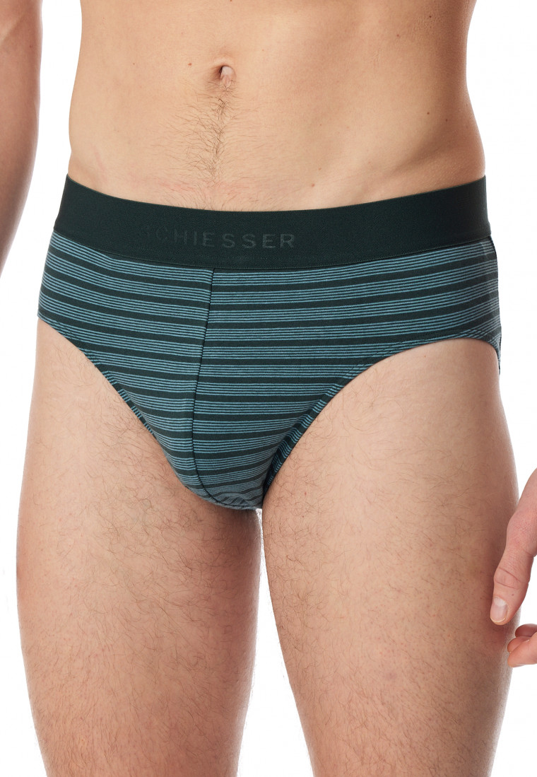 Rio-Slips 3er-Pack Organic Cotton Webgummibund uni/gestreift schwarz - 95/5