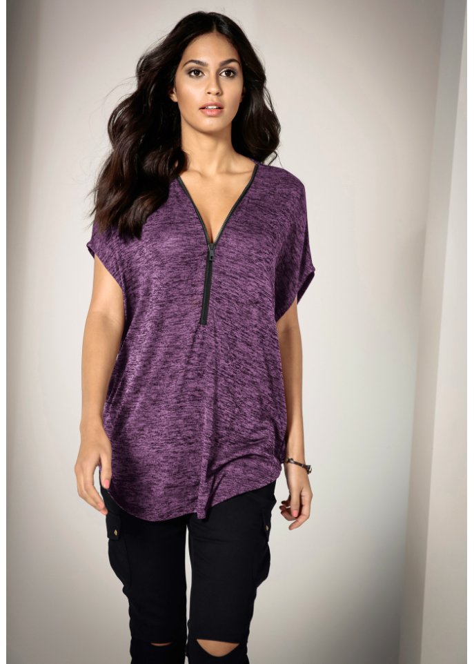 Oversize-Shirt mit Reißverschluss