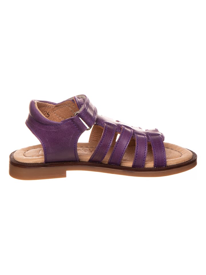 POM POM Leder-Sandalen in Lila günstig kaufen