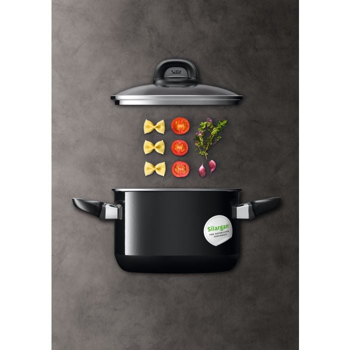 Silit Silargan® Modesto Kochtopf mit Deckel, 20 cm, Black