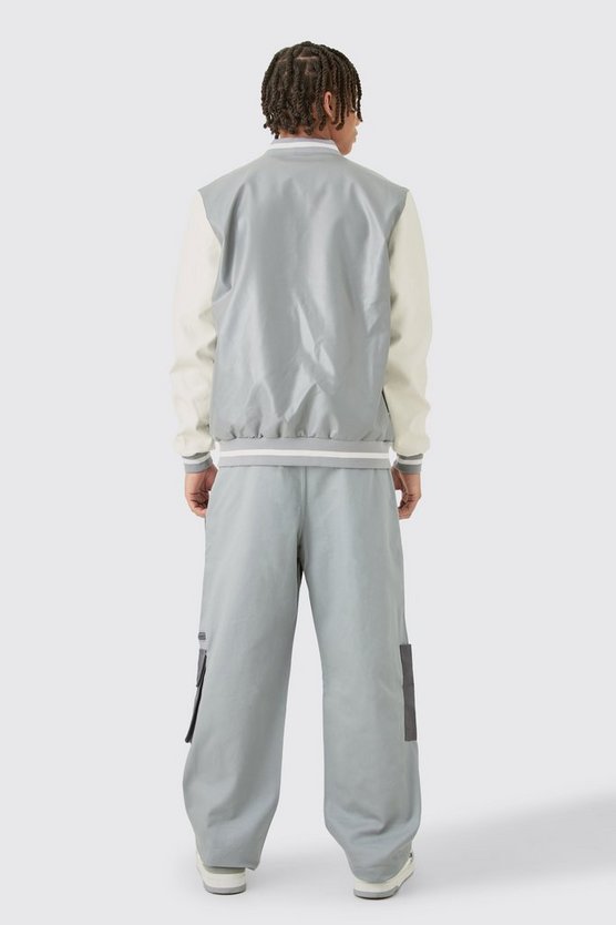Lockere Colorblock Cargo-Hose mit Official-Logo