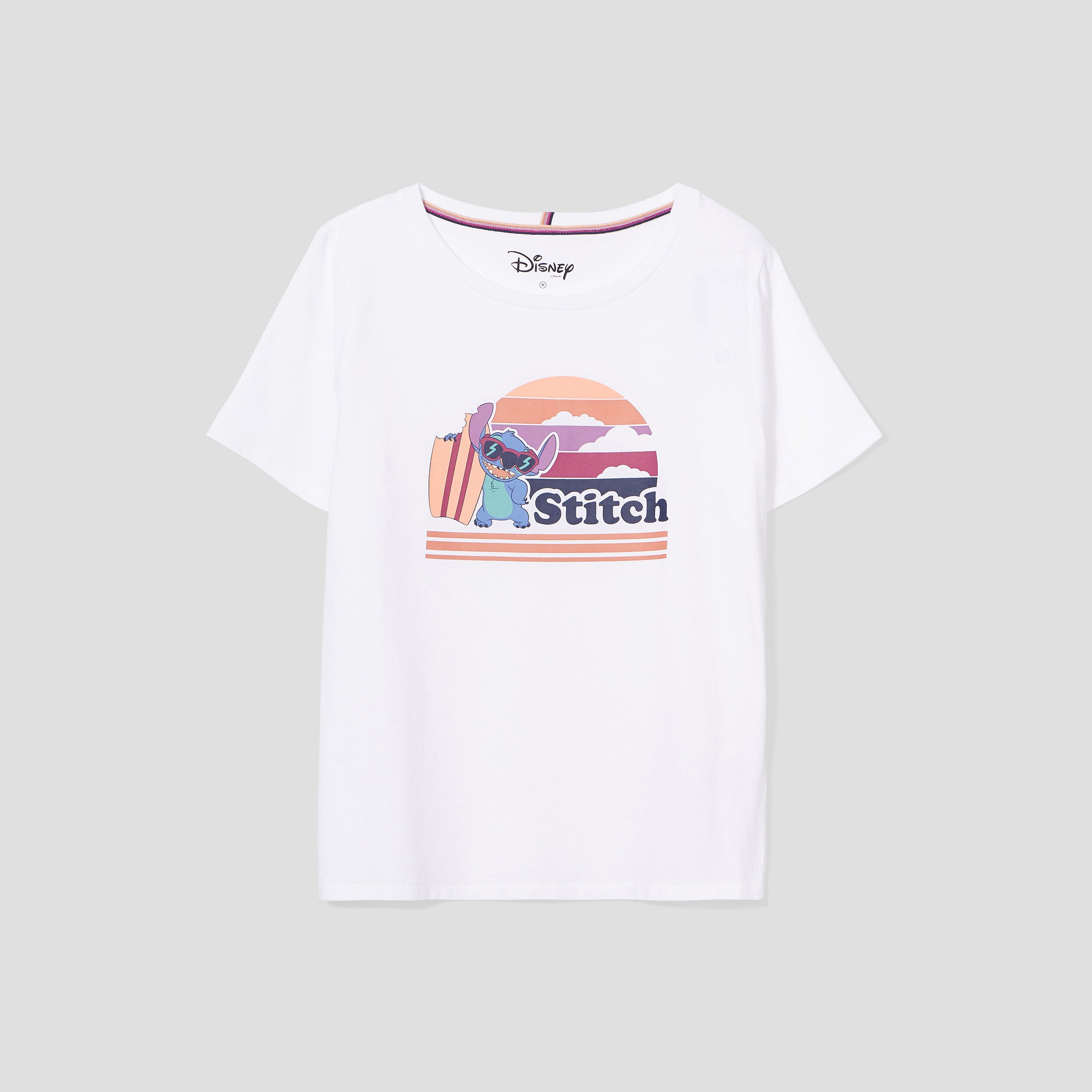 T-shirt oversize coton Lilo et Stitch ivoire femme | La Halle