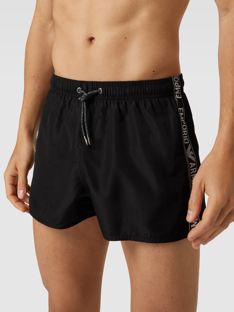 Badehose mit Galonstreifen in schwarz