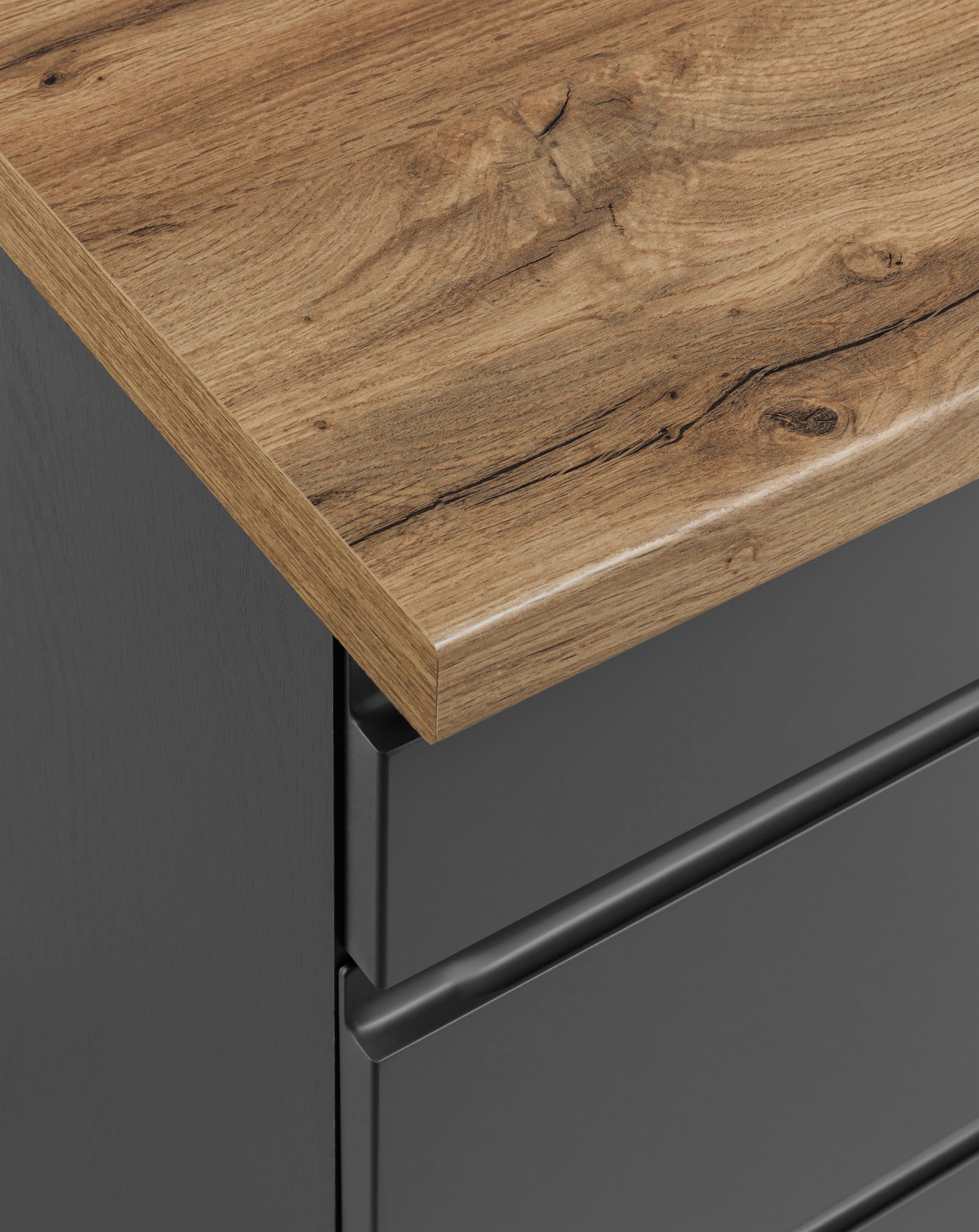 HELD MÖBEL Küche Bruneck, Stellbreite 380/180 cm breit, Ceran oder Induktionskochfeld, MDF