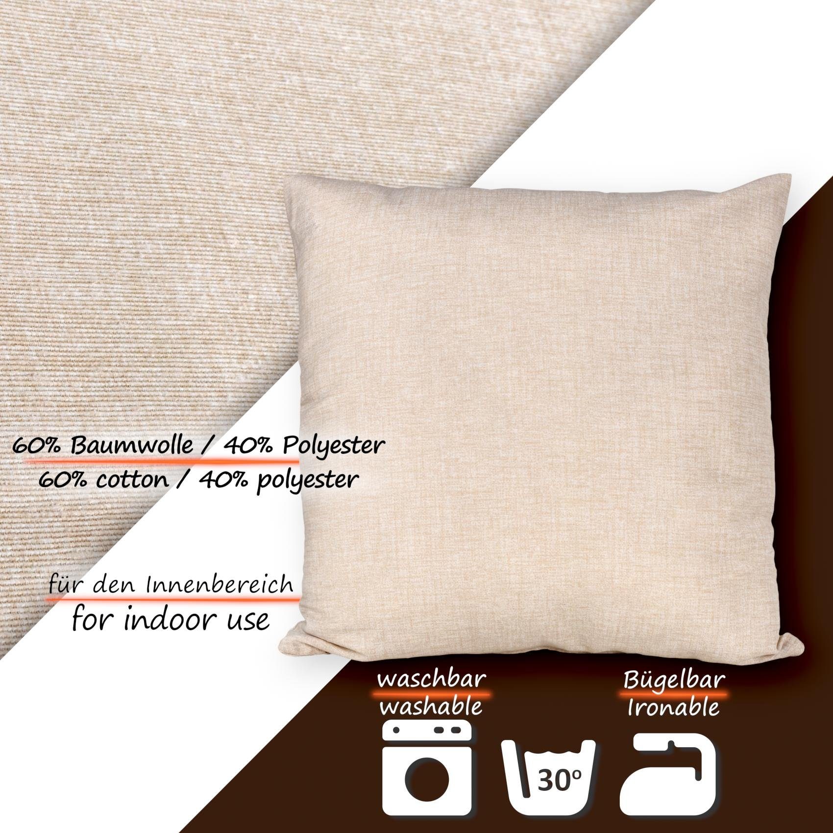 ANRO Dekokissen Kissenbezug Kissenhülle Deko Kissen Leinenoptik Uni mit oder ohne, Textil
