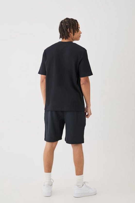 T-Shirt in Waffeloptik