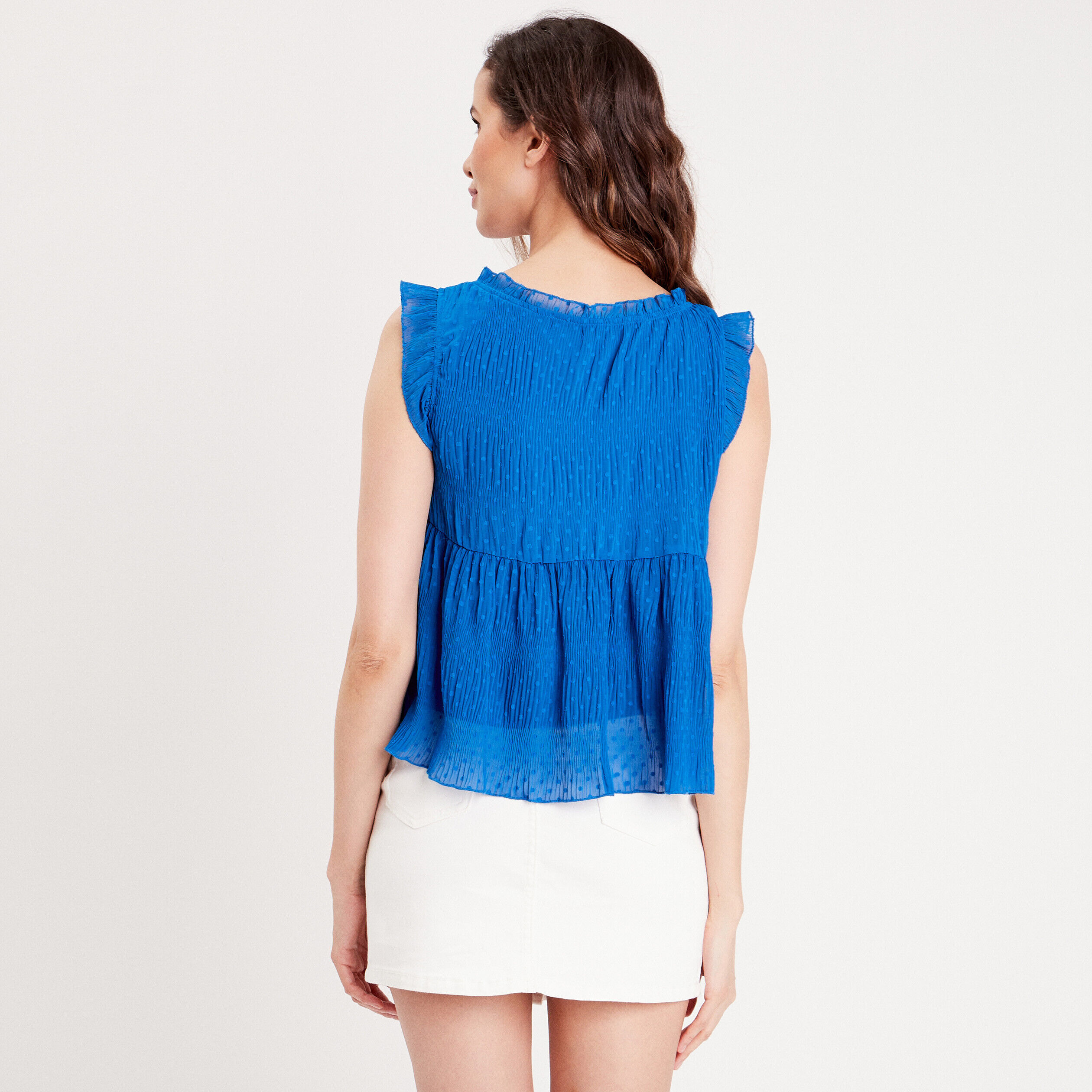 Blouse sans manches bleu femme | Cache Cache