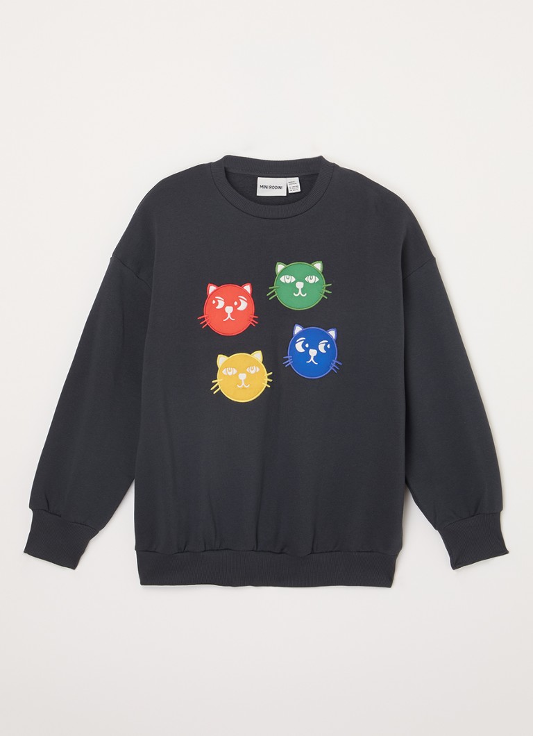Mini svetr Rodini Cool Cats s výšivkou