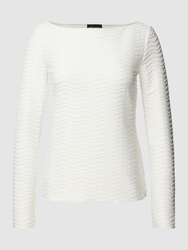 Longsleeve mit Strukturmuster in offwhite