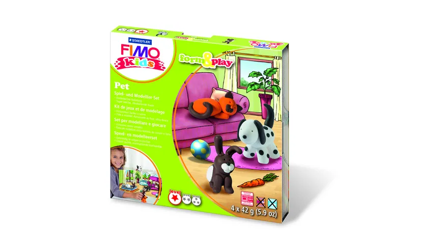STAEDTLER FIMO KIDS FORM&PLAY,PET  4 x 42 g 168 g