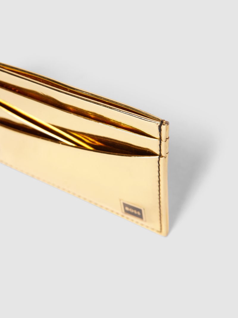 Kartenetui mit Metallic-Look Modell 'Holiday' in gold