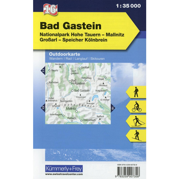 KuF Österreich Outdoorkarte 16 Bad Gastein 1 : 35 000 - Wanderkarte