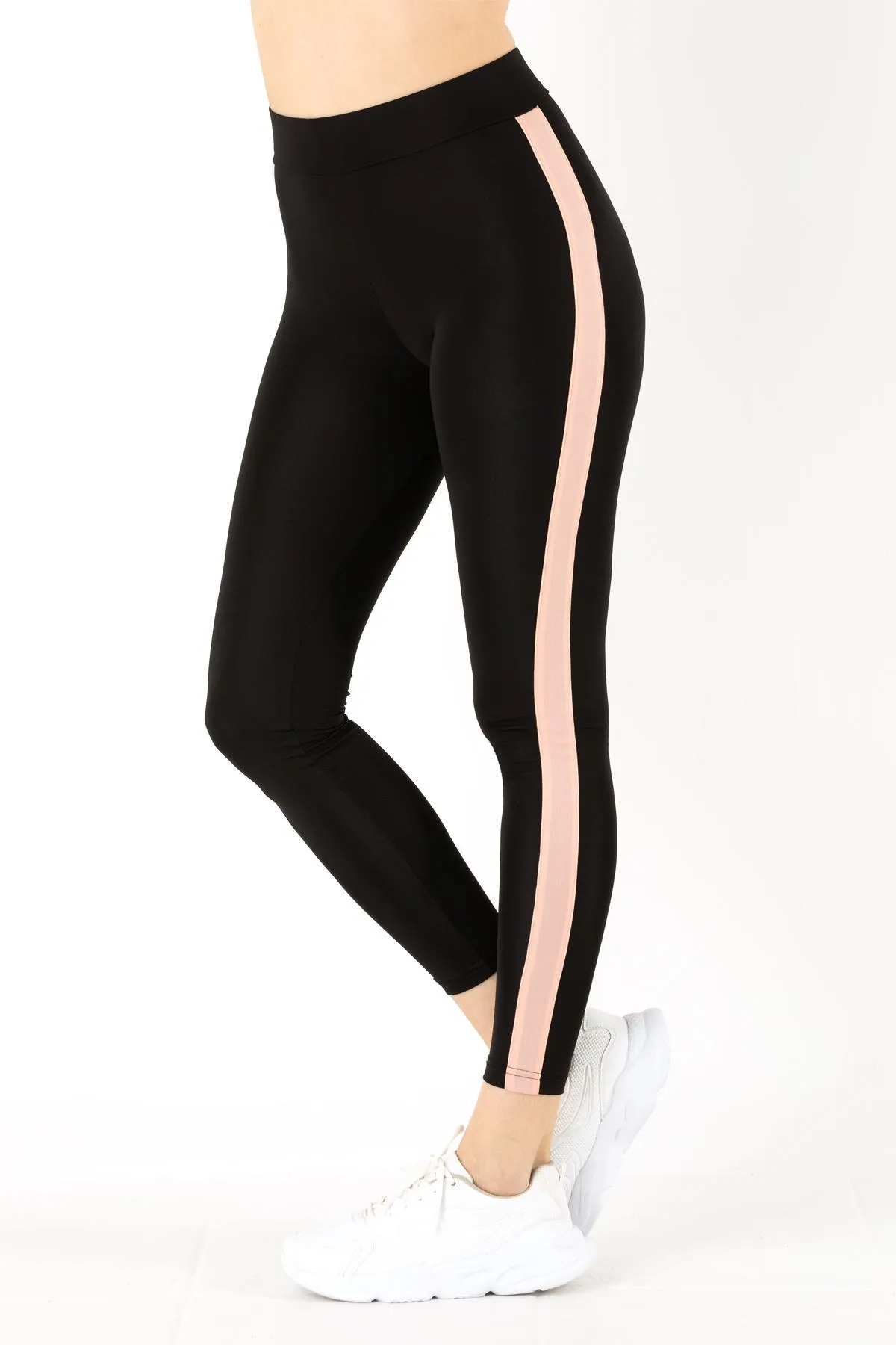 Doremi  Schwarze, sportliche, dicke, gestreifte Strumpfhose für Damen