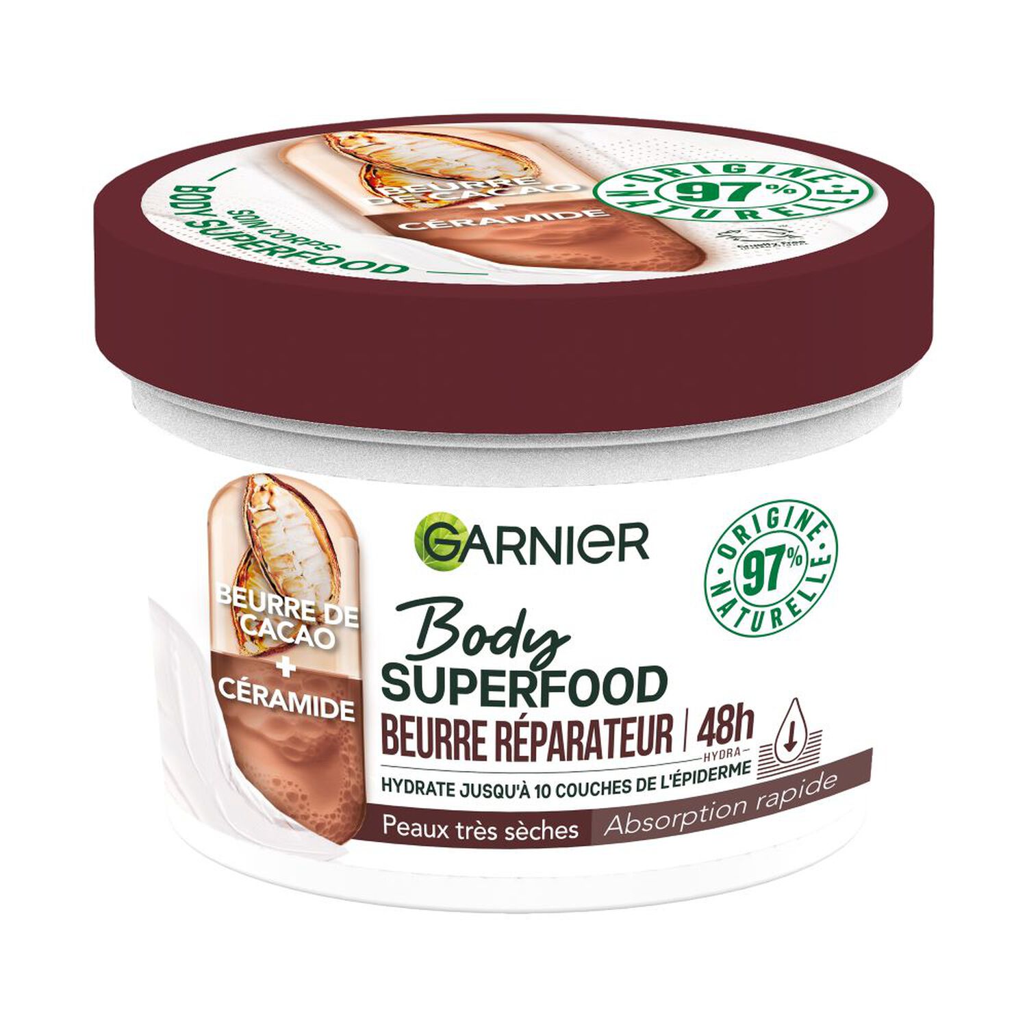 Garnier Body Superfood Beurre corps réparateur Cacao Céramide