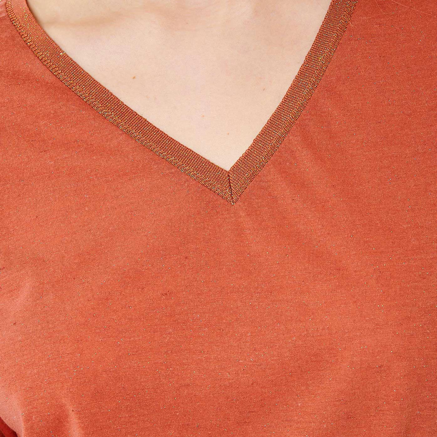 JAIME  T-shirt orange pailleté Femme