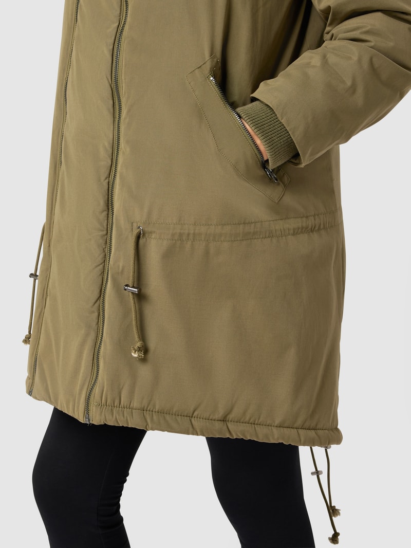 Umstands-Mantel mit abnehmbarer Kapuze in khaki