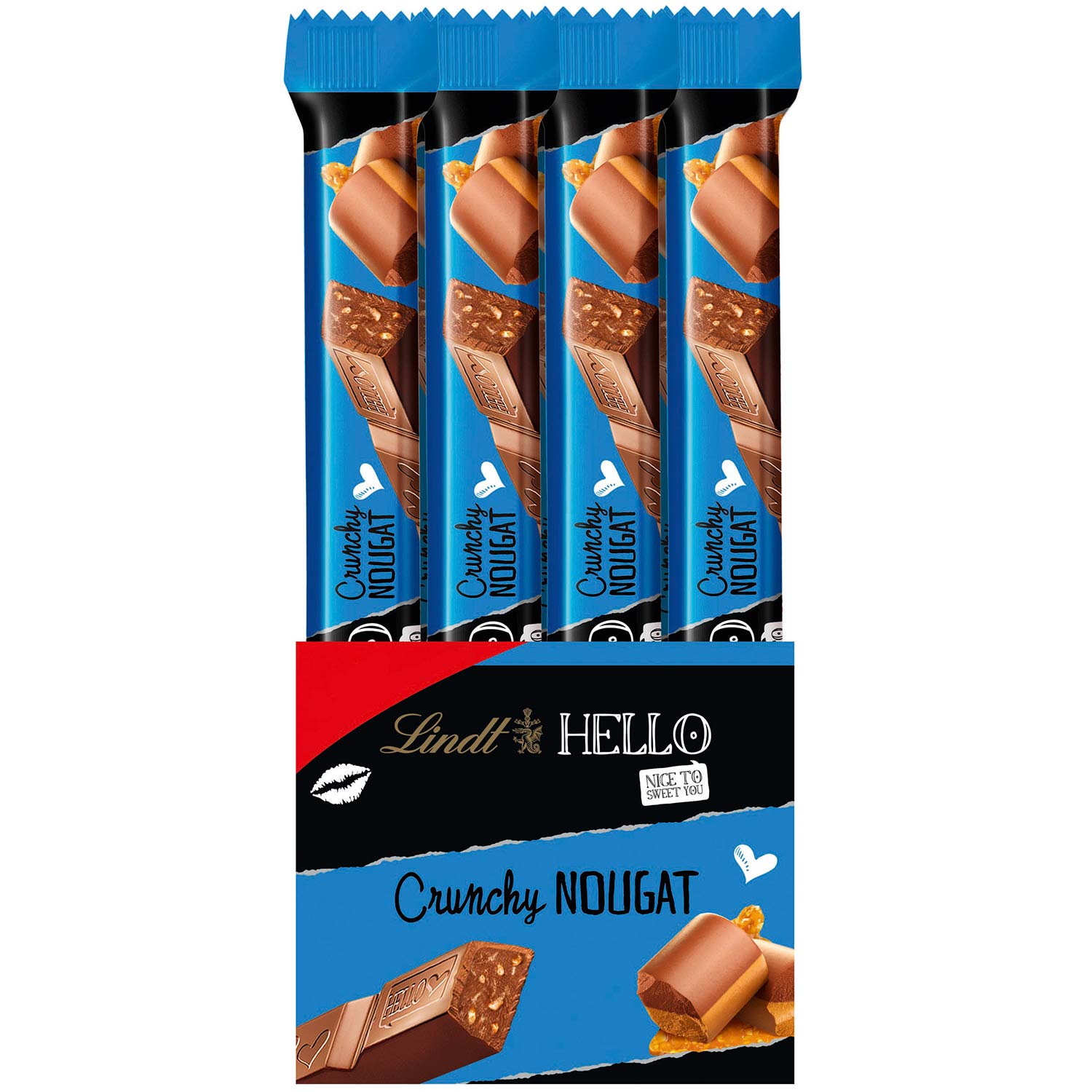 Lindt Hello Crunchy Nougat Vollmilch Stick 39g