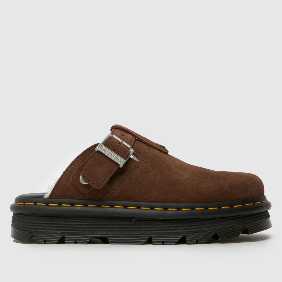 Dr. Martens zebcakk bélésű öszvér szandál sötétbarna színben