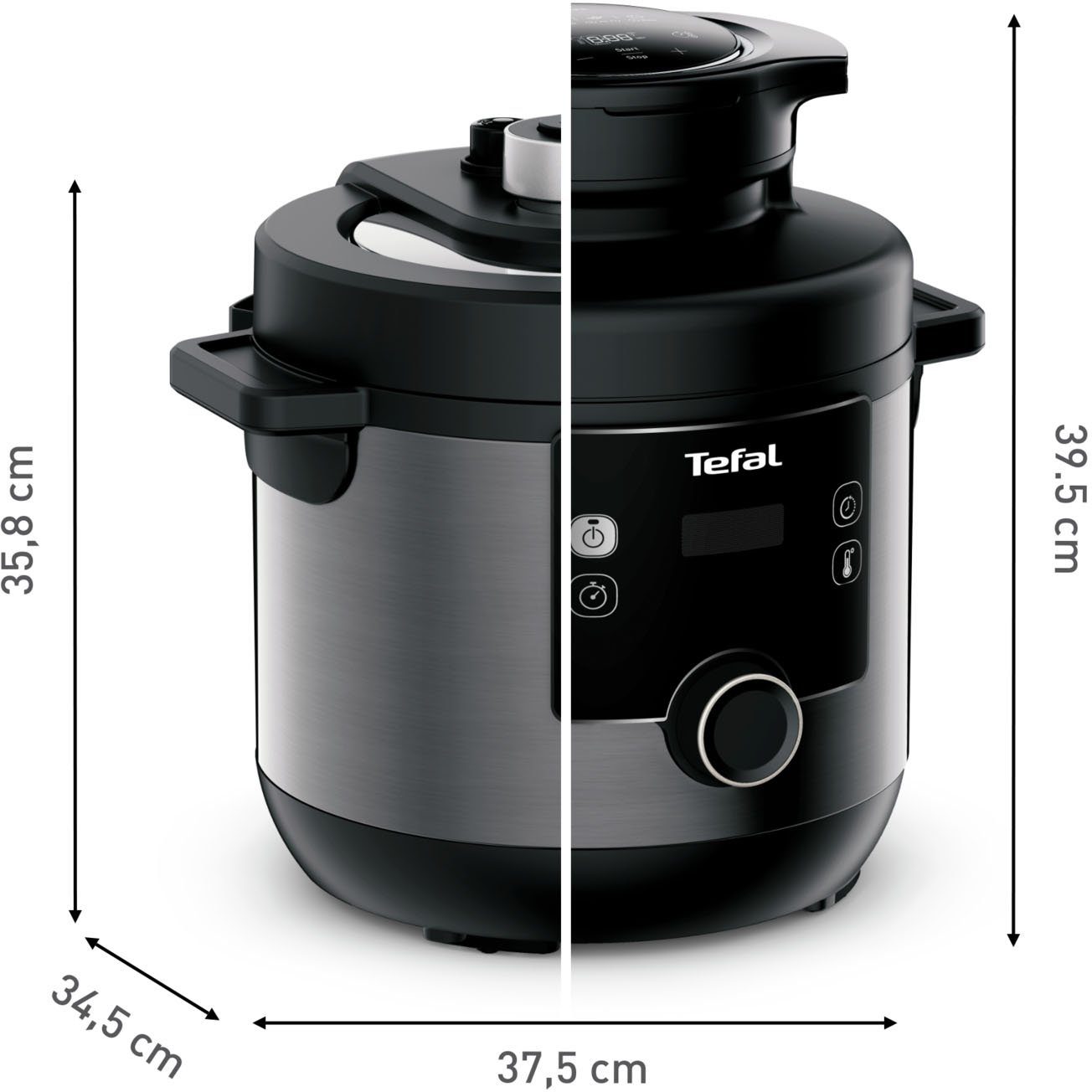 Tefal Multikocher CY7788 Turbo Cuisine & Fry, 1090 W, 7,6 l Schüssel, Schnellkochfunktion, 10 aut. Kochprogramme, 4 Extra Crisp Programme