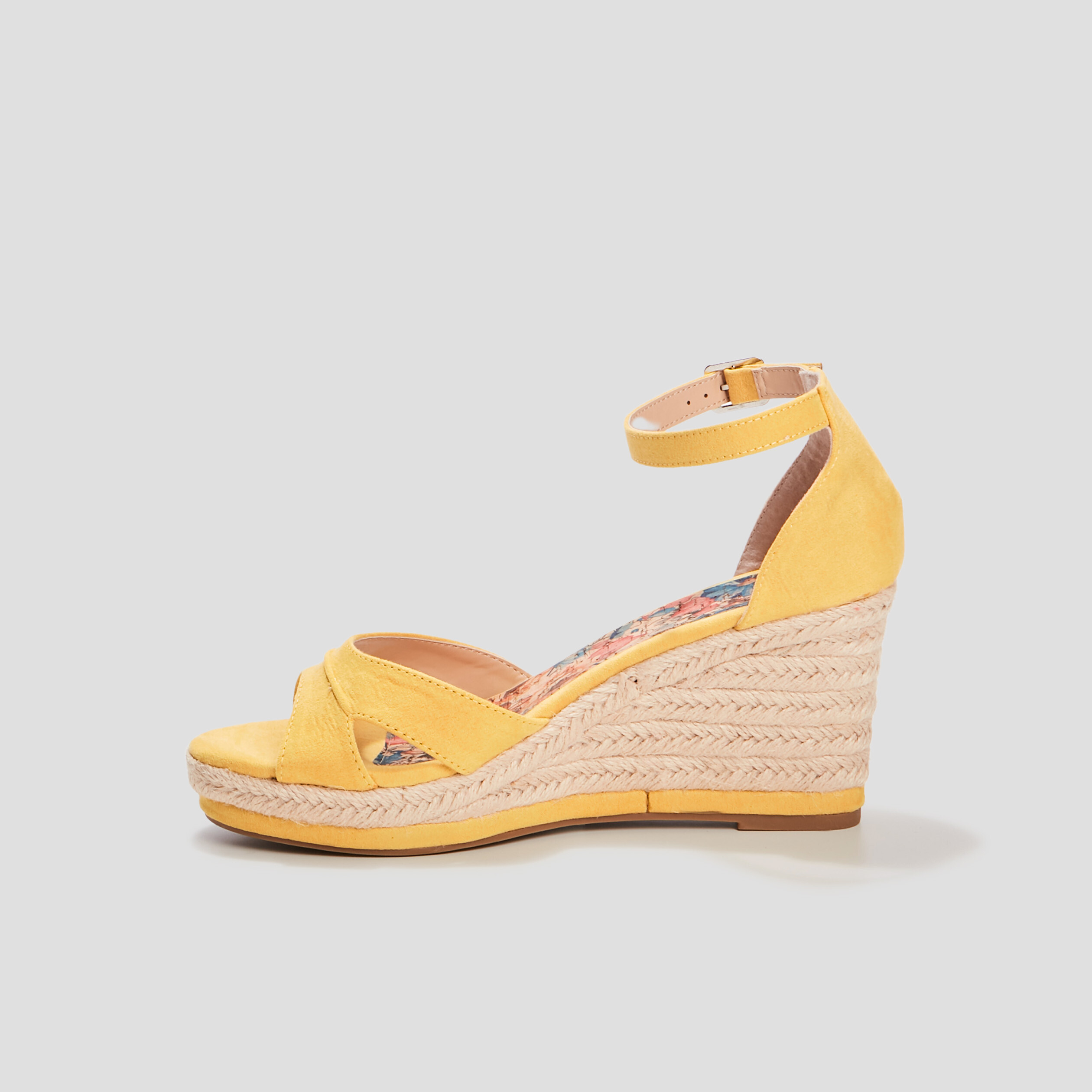 Sandales compensées jaune femme | La Halle