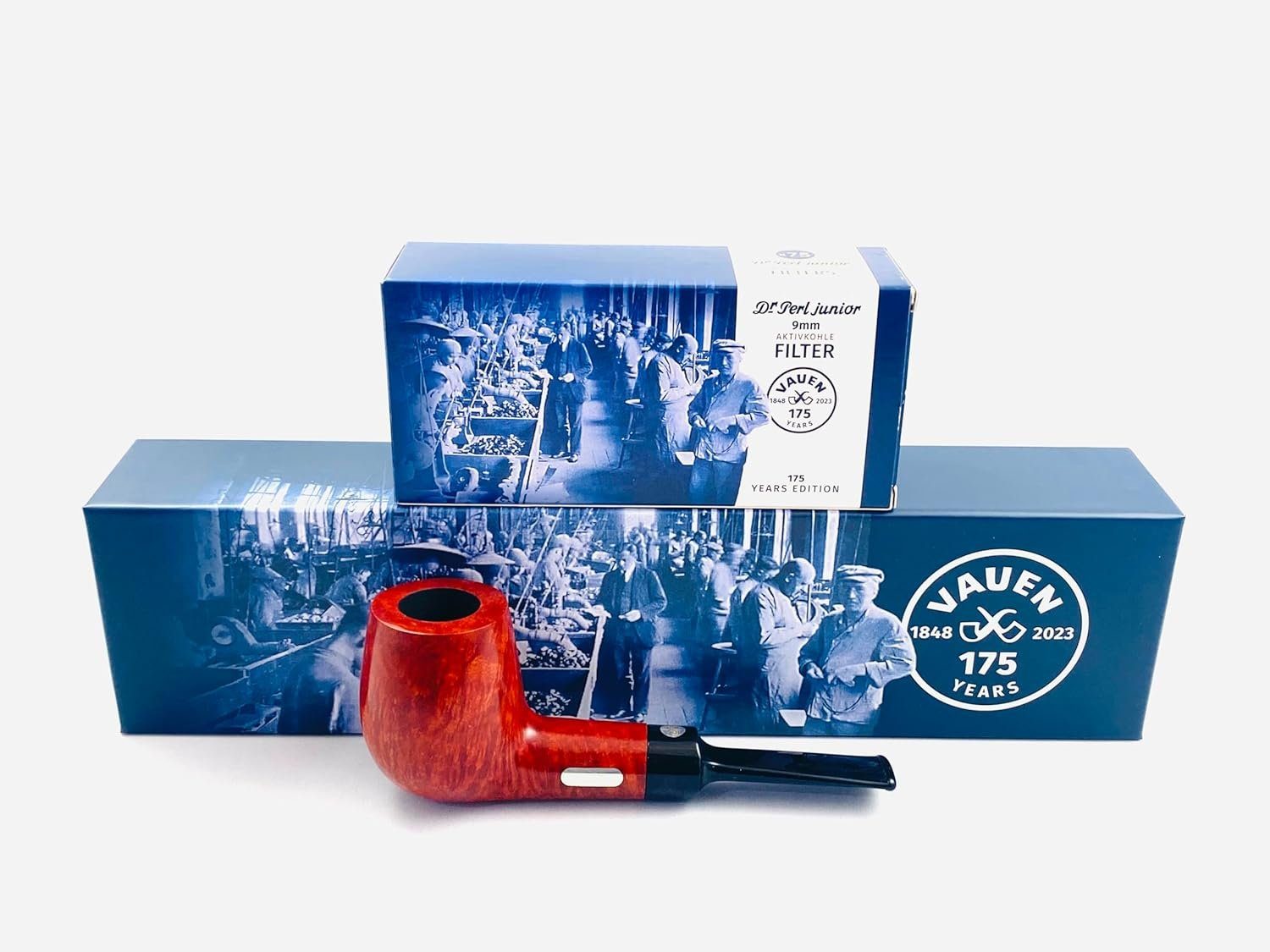 VAUEN Handpfeife Pfeife 175 Jahre Jubiläumspfeife Modell 111 inkl. Sonderfilterbox