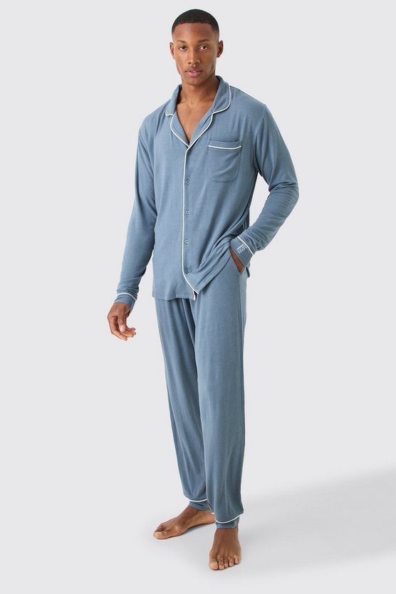Lockeres Premium Loungewear-Hemd & Unterteil