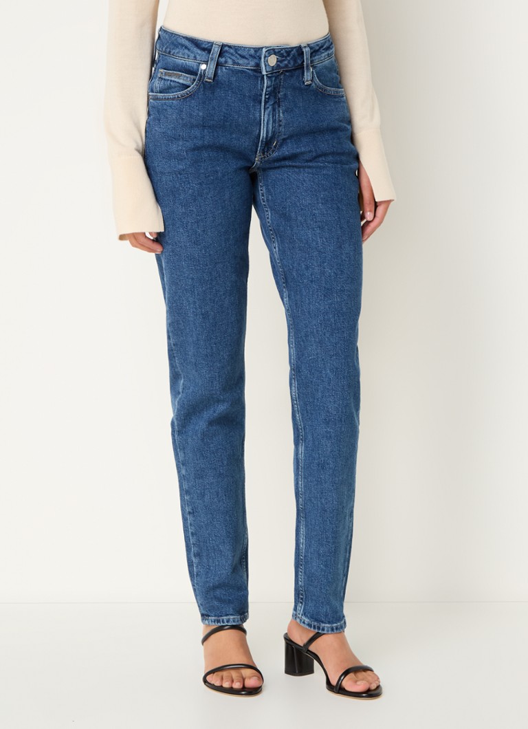 Jeans slim a vita media Calvin Klein, lavaggio scuro