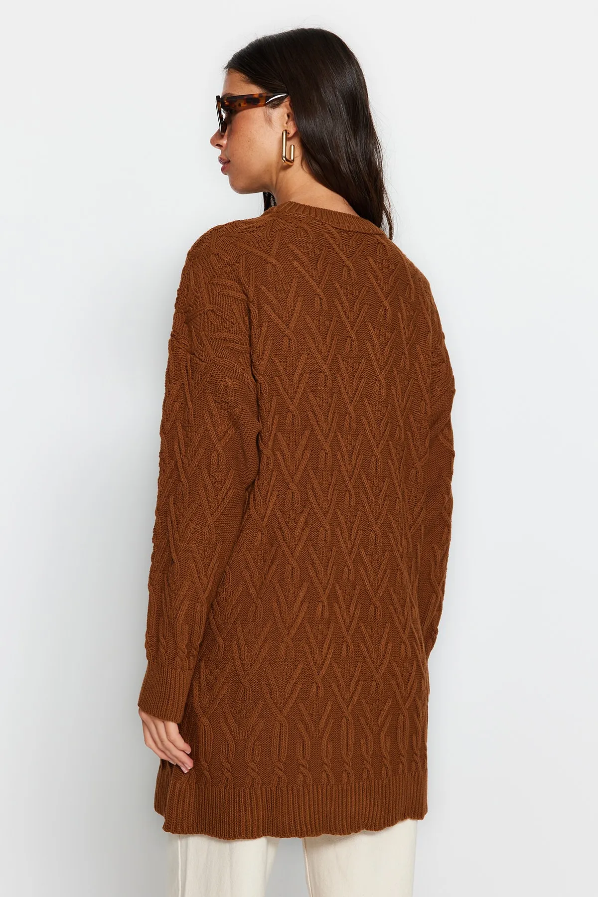 Trendyol Modest  Tile Openwork Rundhals-Strickpullover TCTAW24AK00051