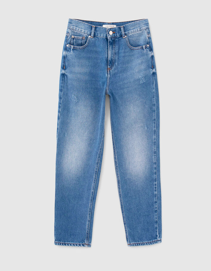 Jean boyfriend bleu cropped taille basse Waterless Femme