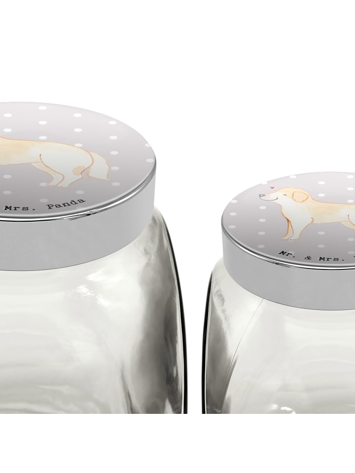 Mr. & Mrs. Panda Leckerli Glas Golden Retriever Moment ohne Spruch in Grau Pastell günstig kaufen