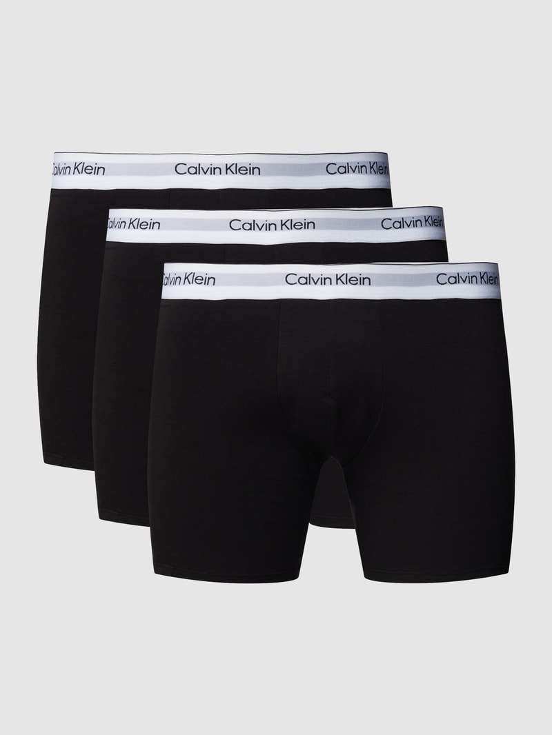 PLUS SIZE Trunks mit Logo-Bund im 3er-Pack in schwarz
