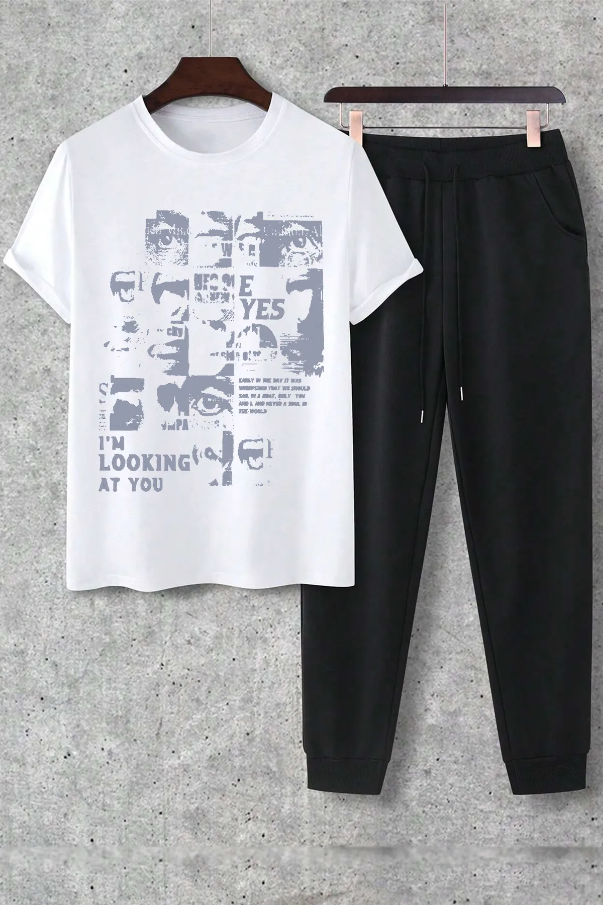 uyguntarz  2-teiliges Unisex-Trainingsanzugset „I&'m Looking At You“