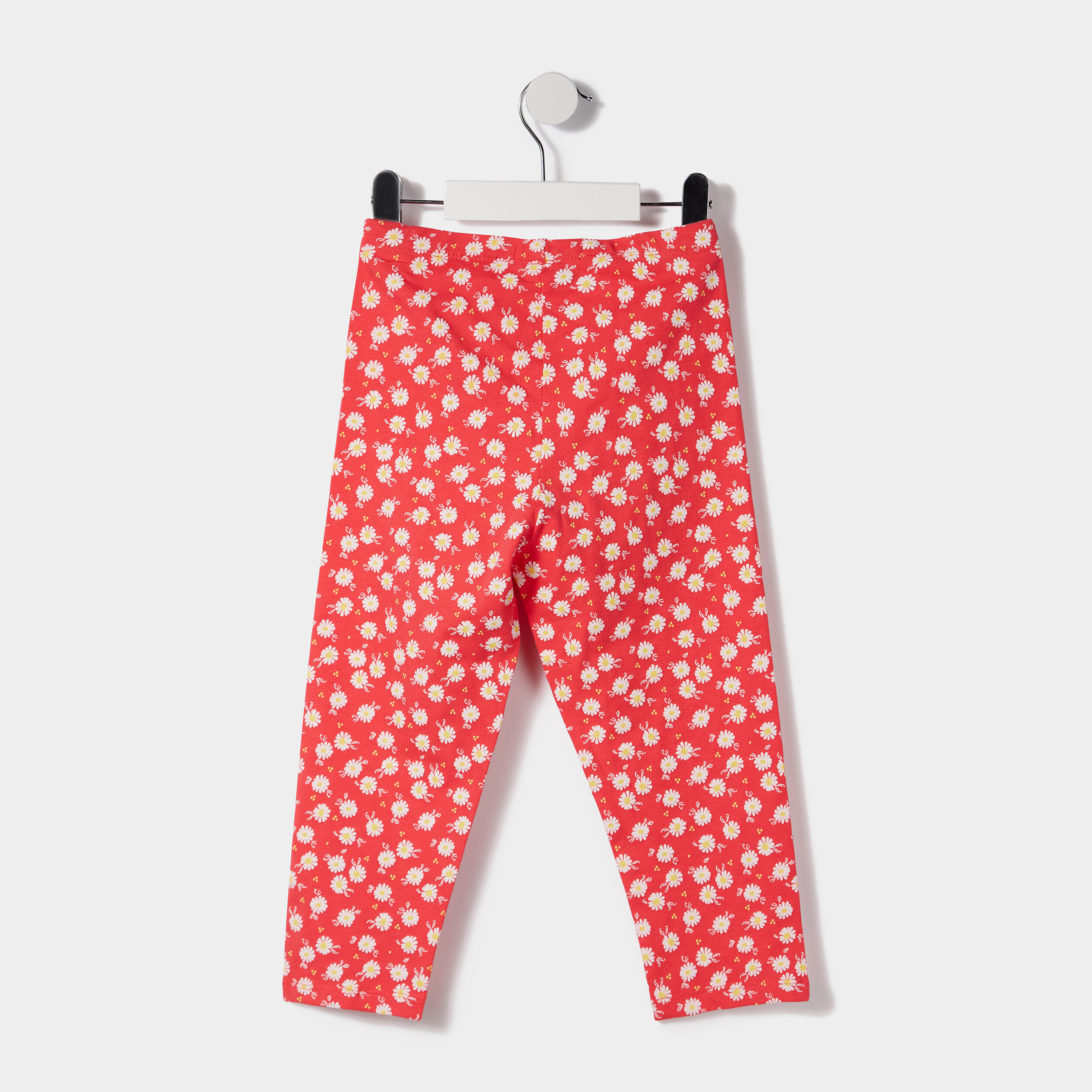 Lot 2 leggings élastiqués 7 8ème rouge corail fille | La Halle