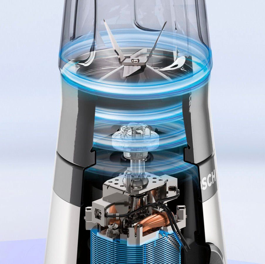 BOSCH Standmixer MMB2111S Mini VitaPower Serie 2, 450 W, 40.000 rpm, Tritan Flasche 0,6L, Trinkdeckel, auslauf- und bruchsicher
