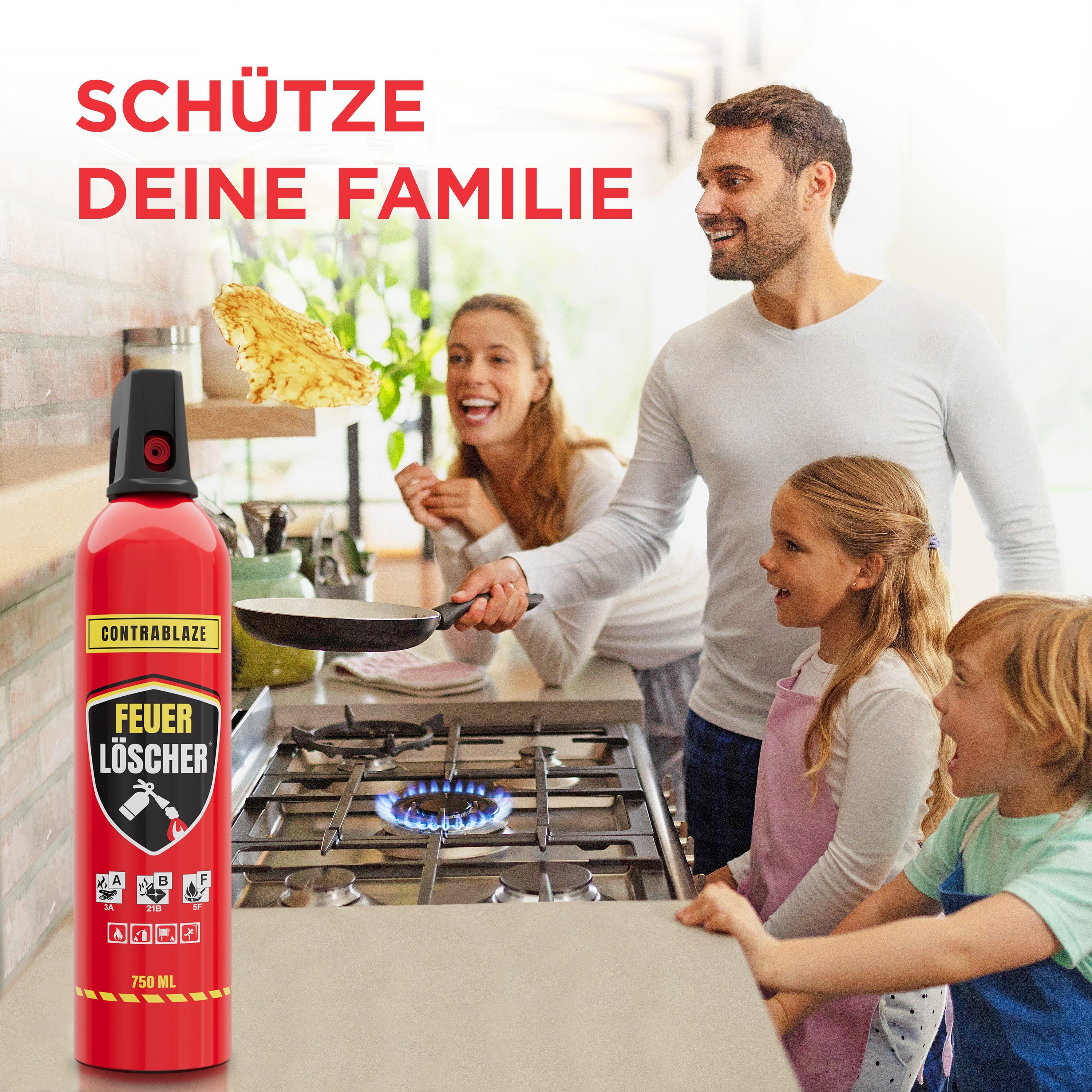 CONTRABLAZE Feuerlöschspray 1x 750ml gegen Fett- und Entstehungsbrände, (1-St)