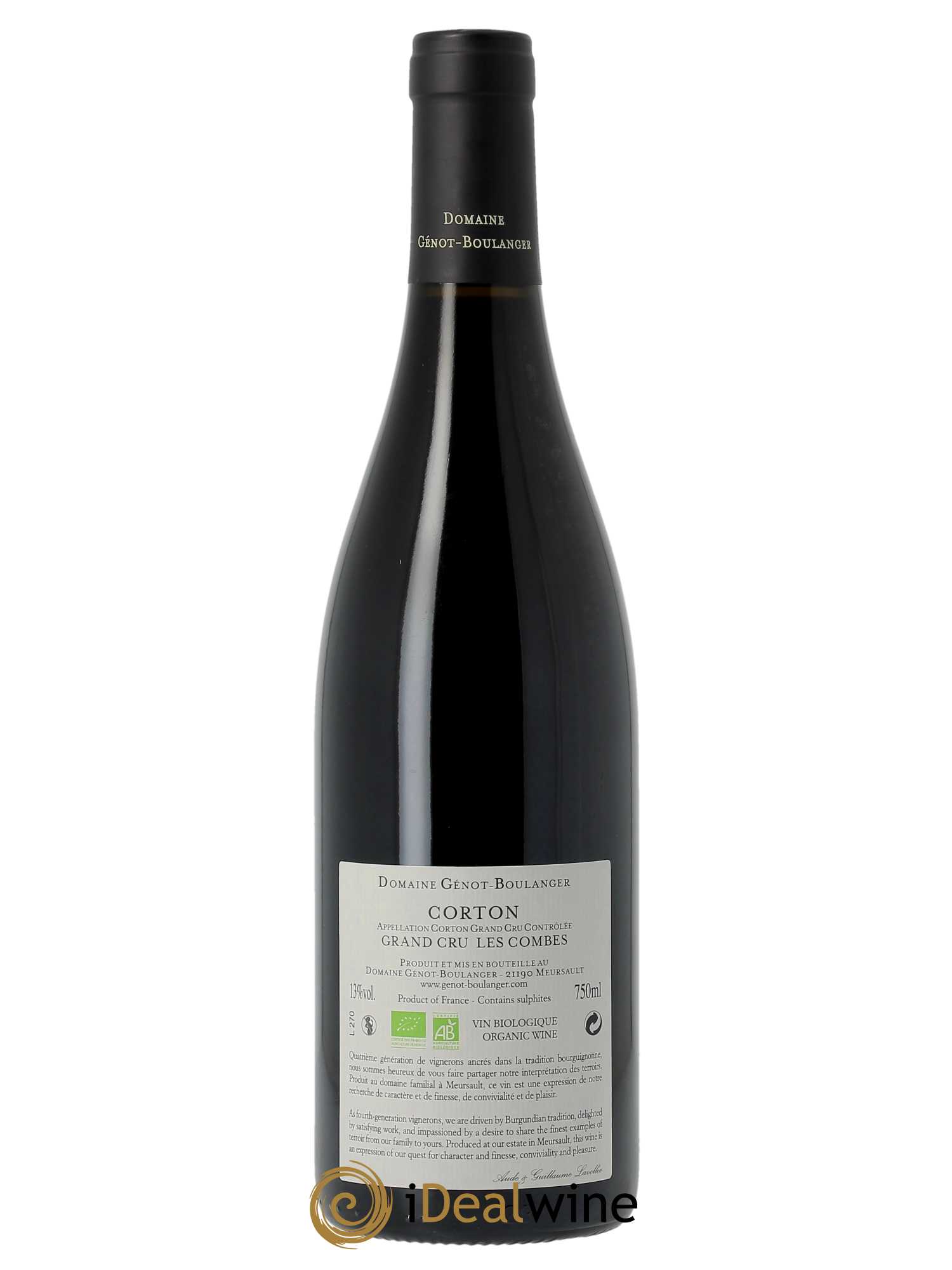Corton Grand Cru Les Combes Génot-Boulanger (Domaine)  2020 - Lot de 1 Bouteille