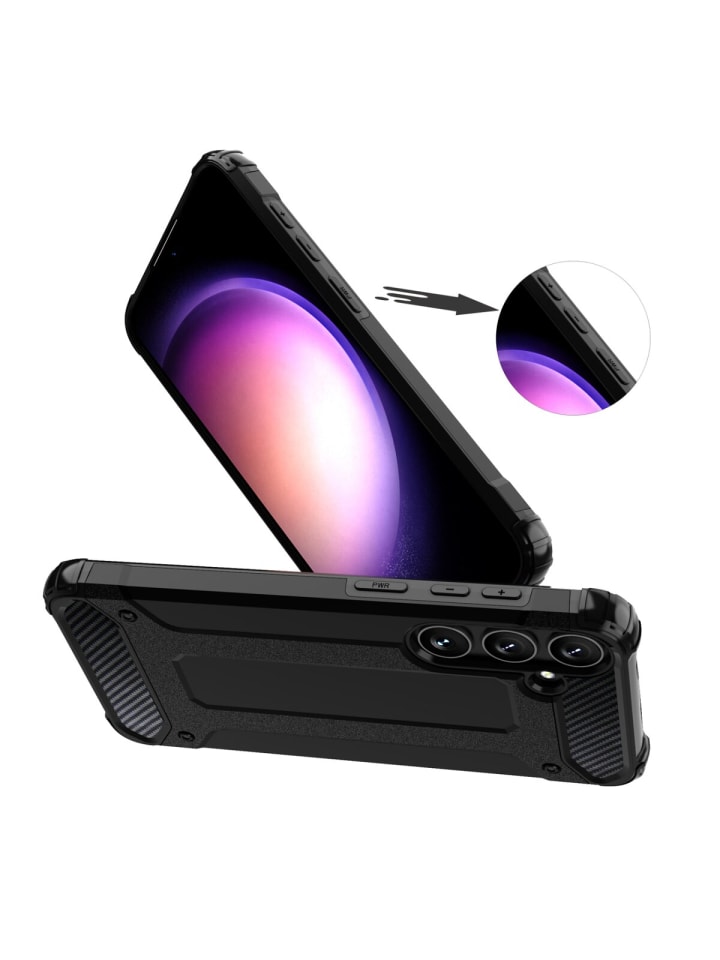 COFI 1453 Panzerschale Hülle Bumper Stoßfest kompatibel Samsung Galaxy S24 FE in Schwarz günstig kaufen S