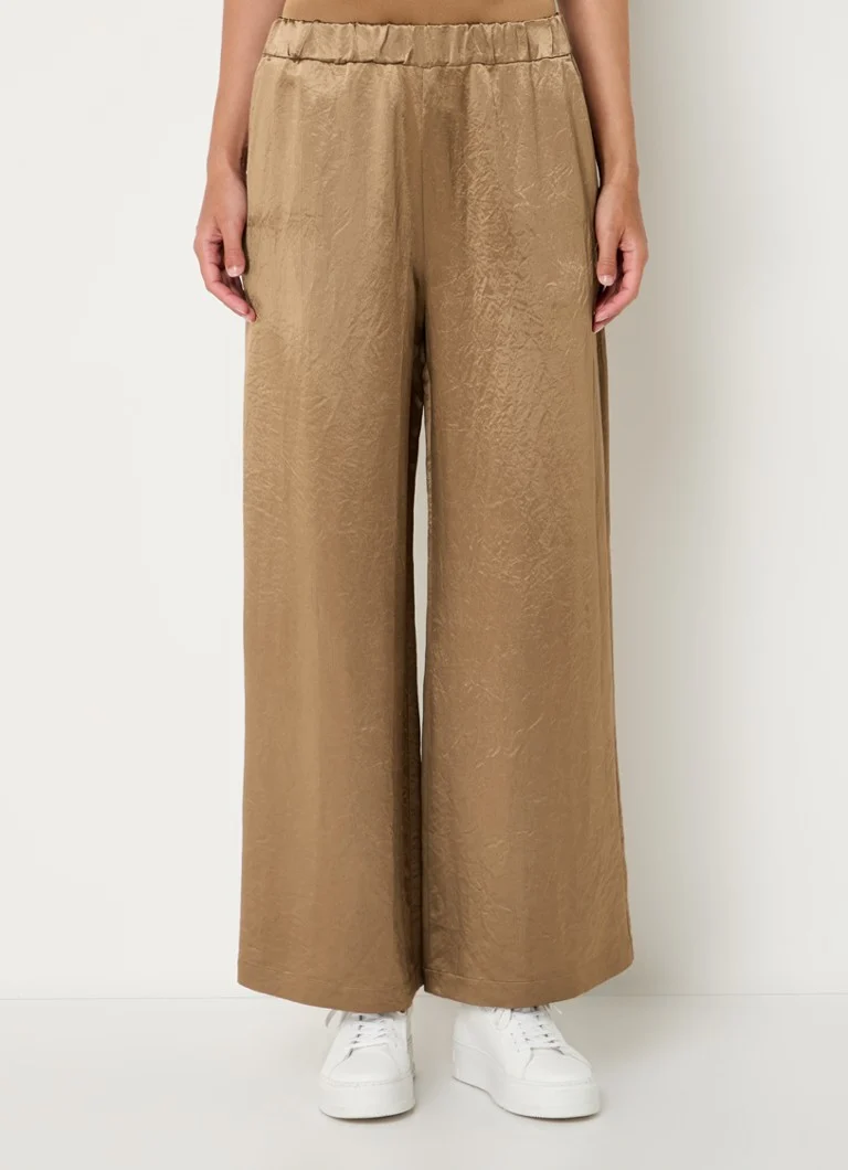 MaxMara mid-waist wide-fit satin trousers with side pockets
