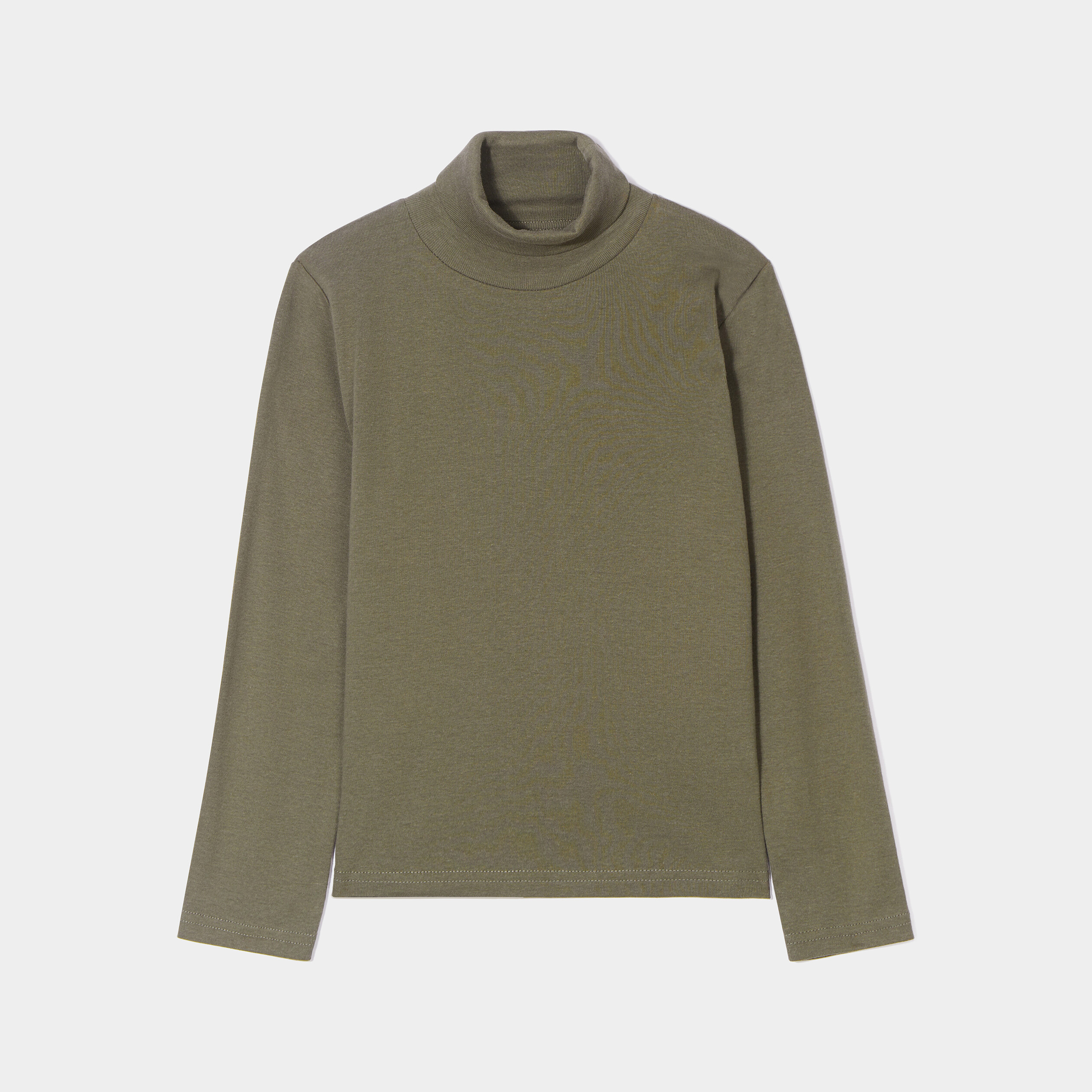 T-shirt col roulé manches longues vert kaki garçon | La Halle