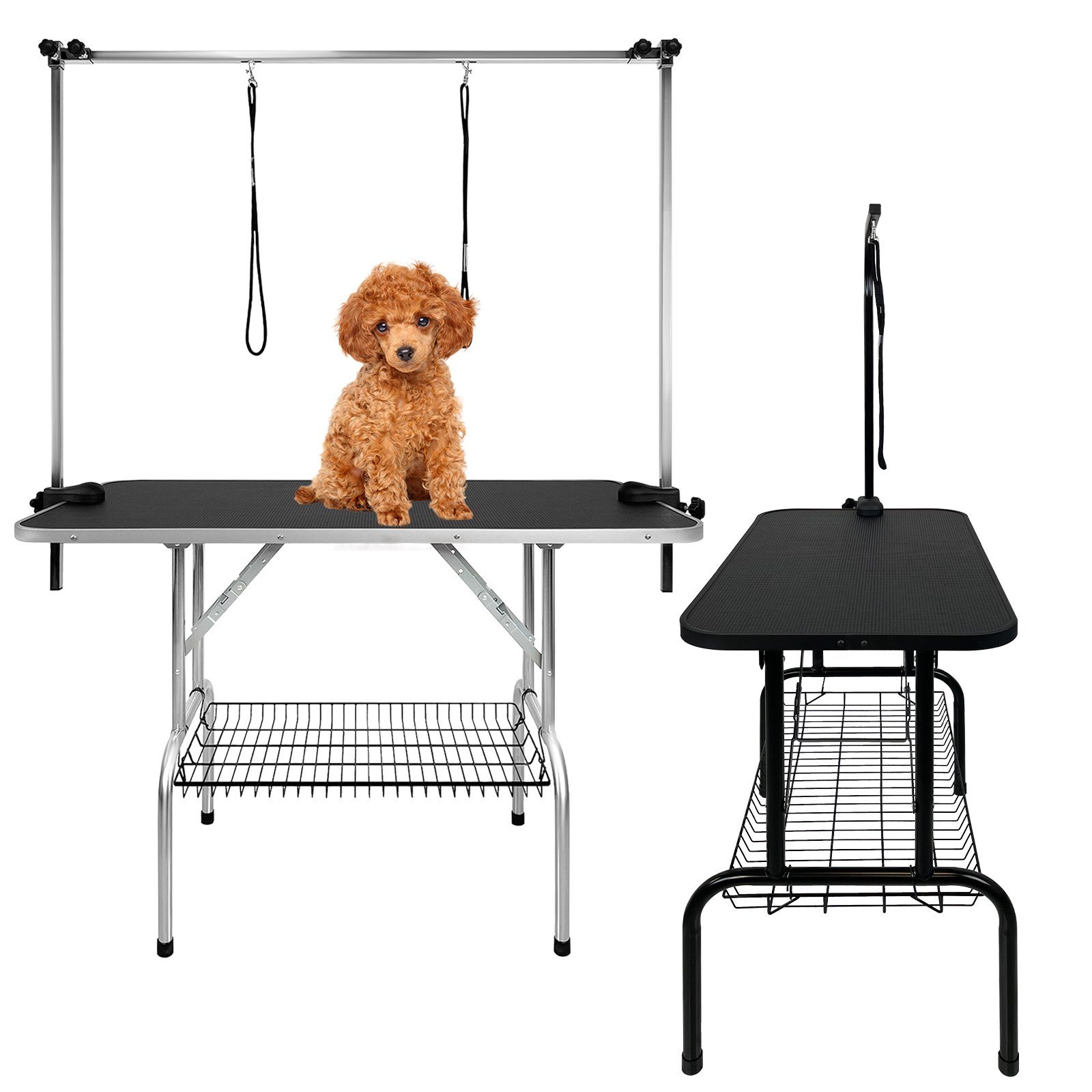 AUFUN Badewannenaufsatz 80x46x76/113x60x76 cm, Trimmtisch für Hunde Stabil