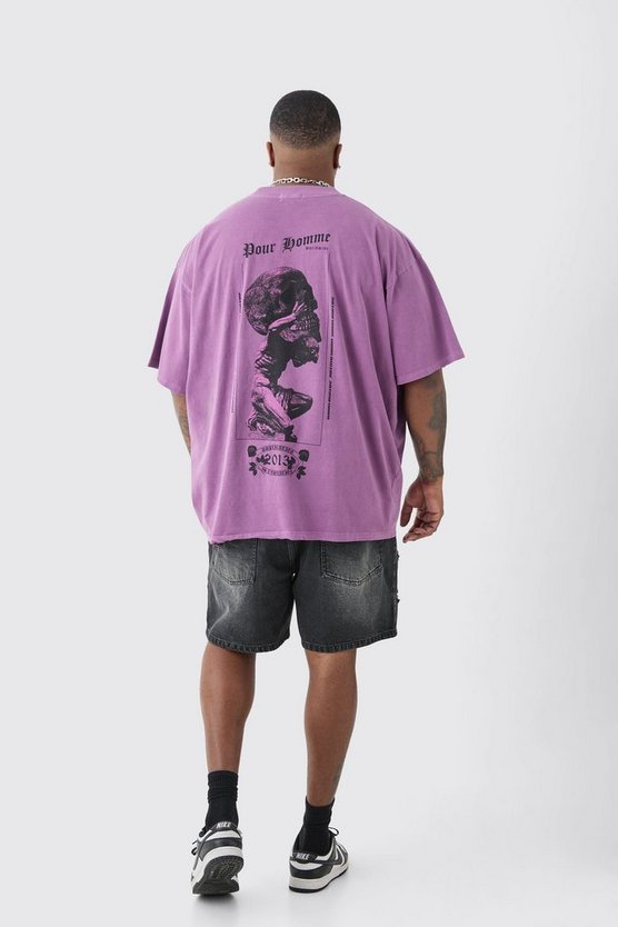 Plus Oversize T-Shirt mit Totenkopf-Print
