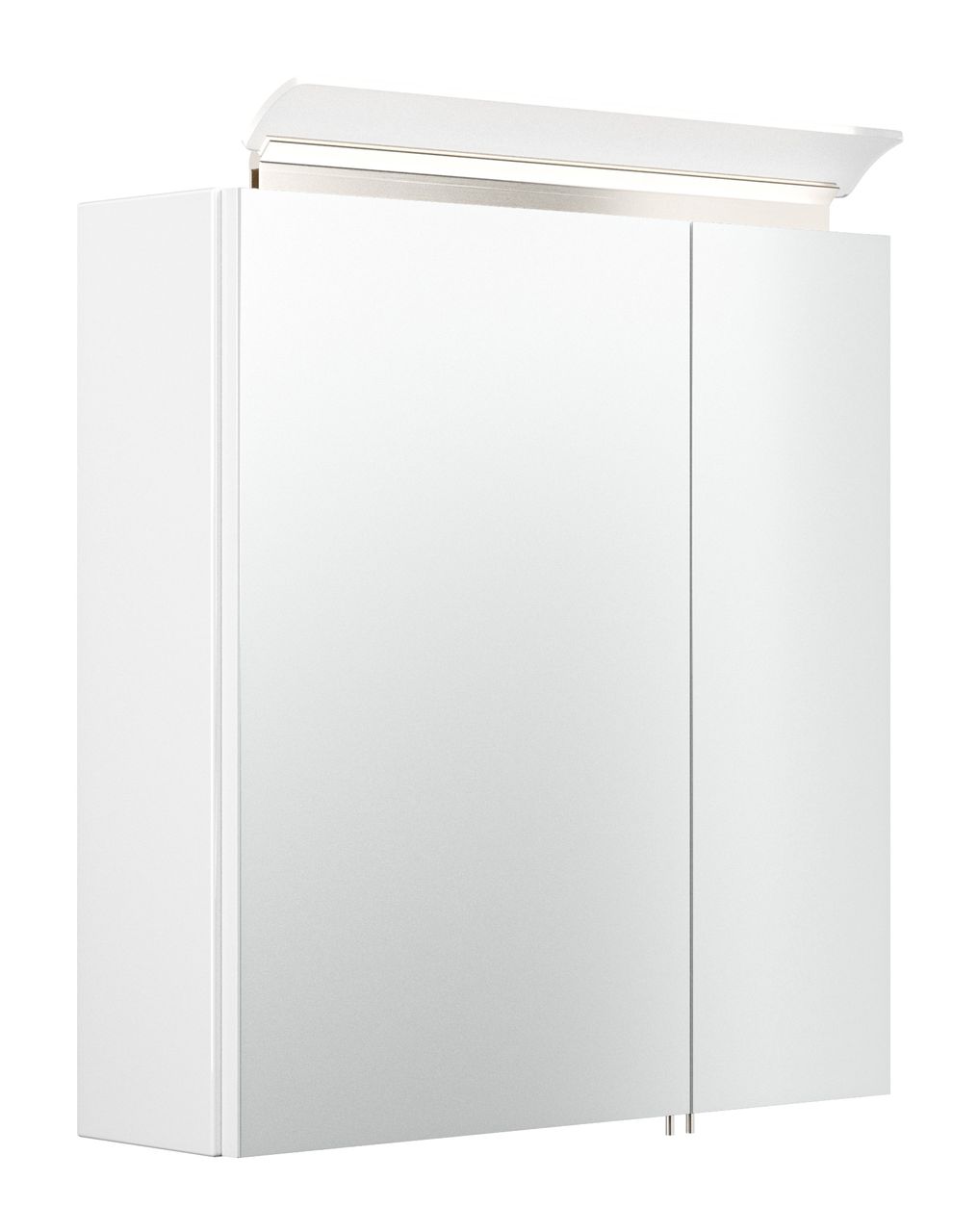 Posseik Badmöbel-Set Homeline 60 (2-teilig) weiß hochglanz inkl. Spiegelschrank mit Design LED-Lampe EEK: F