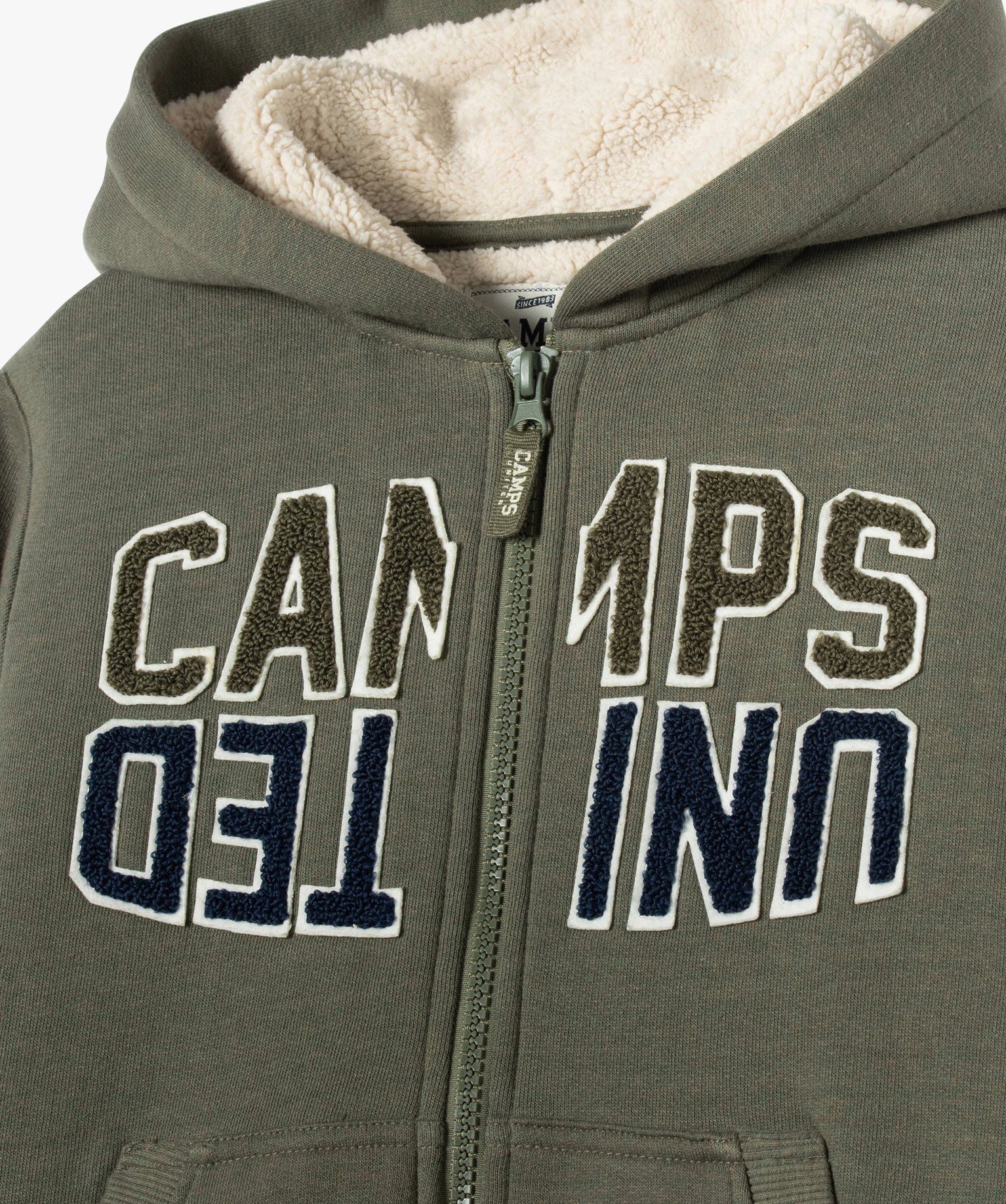 Sweat Garçon zippé à doublure chaude et imprimé bouclett... marine | GEMO