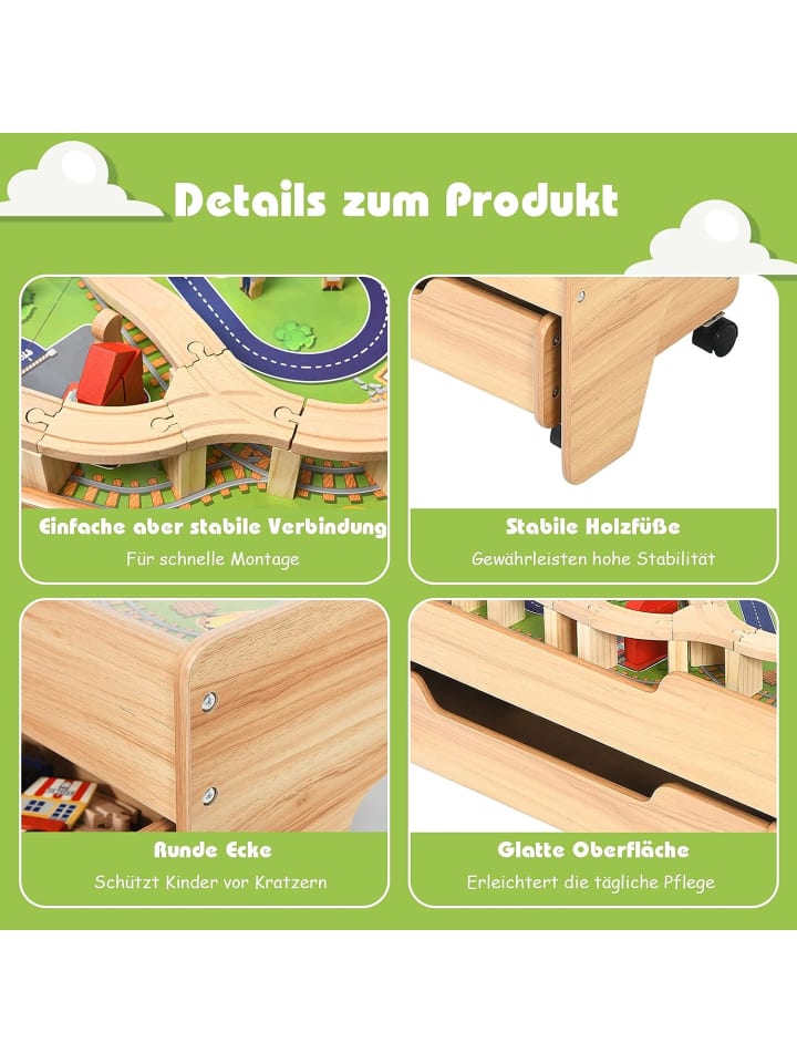 COSTWAY Holzeisenbahn in Braun günstig kaufen 78 cm