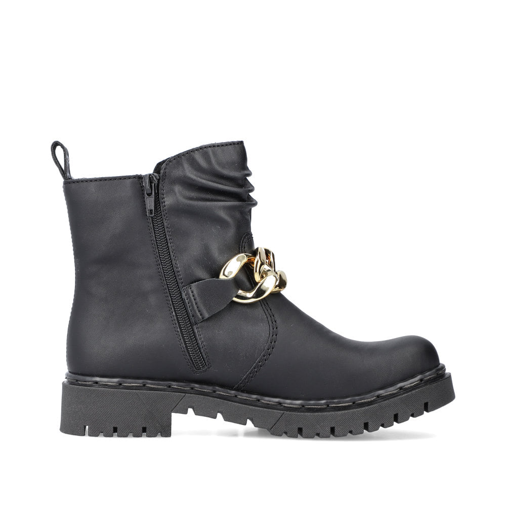Rieker Damen Biker Boots tiefschwarz