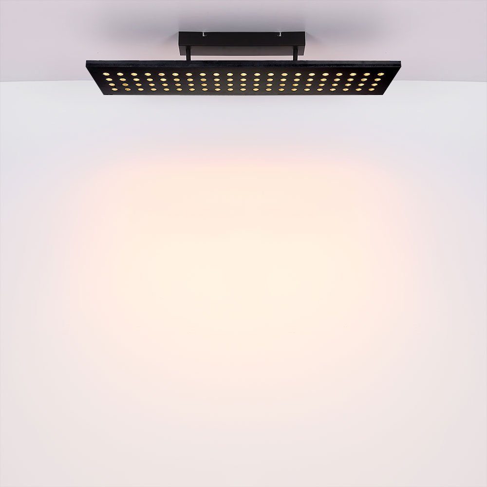 Globo LED Deckenleuchte, LED-Leuchtmittel fest verbaut, Warmweiß, Deckenleuchte dimmbar 3 Stufen Holzleuchte LED Deckenlampe schwarz