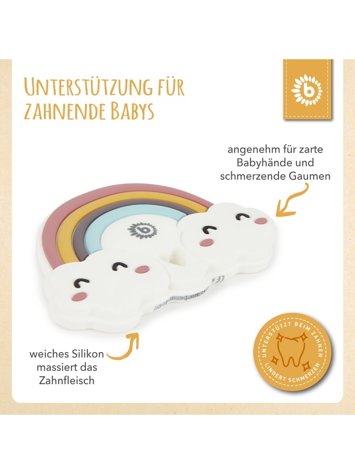 Bieco Spielwaren Beißring Silikon Regenbogen - ab Geburt in Mehrfarbig günstig kaufen onesize