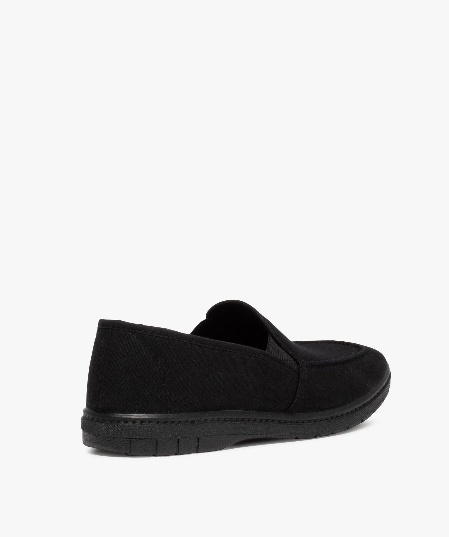 Chaussons homme unis en toile noir | GEMO