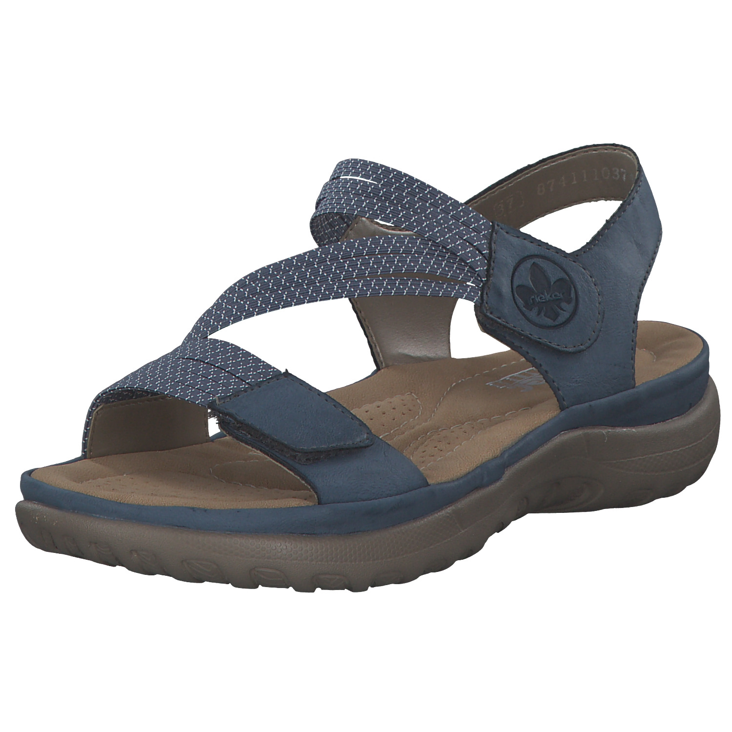 Rieker 64870, Keilsandaletten, Damen, royal/jeans-weiss