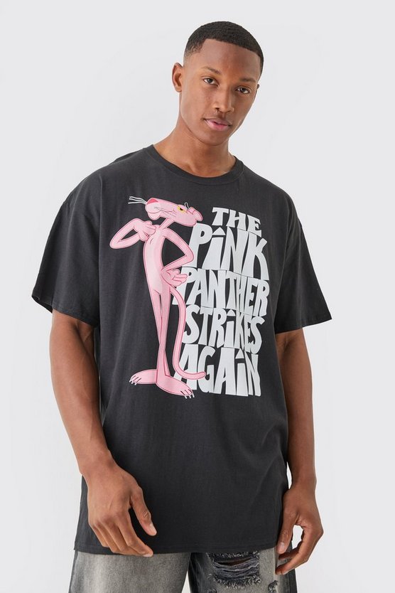 Oversize T-Shirt mit lizenziertem Pink Panther Print